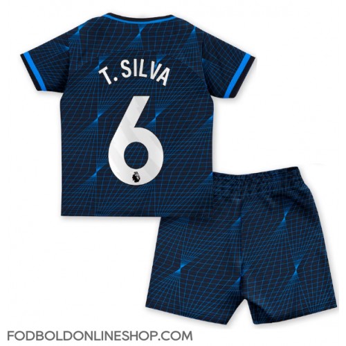 Chelsea Thiago Silva #6 Udebane Trøje Børn 2023-24 Kortærmet (+ Korte bukser)